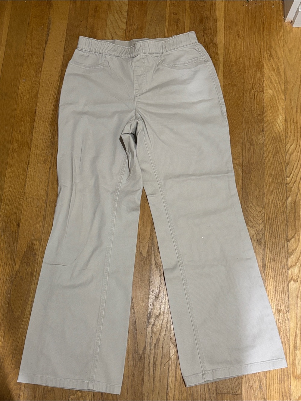 L.L. Bean Women's Light Gray Wide-Leg Jeans